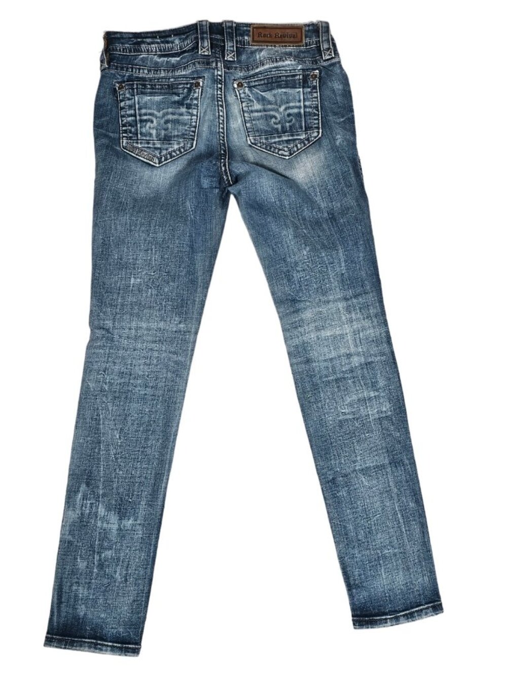 Rock Revival Womens Muna Mid Rise Skinny Jeans Size 29x31 Medium Wash M201S128